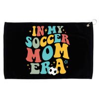 In My Soccer Mom Era Trendy Soccer Mom Funny Vintage Groovy Grommeted Golf Towel