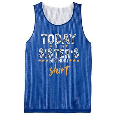 Its My Sisters Birthday Vintage Birthday Squad Family Gift Mesh Reversible Basketball Jersey Tank