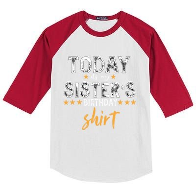 Its My Sisters Birthday Vintage Birthday Squad Family Gift Kids Colorblock Raglan Jersey