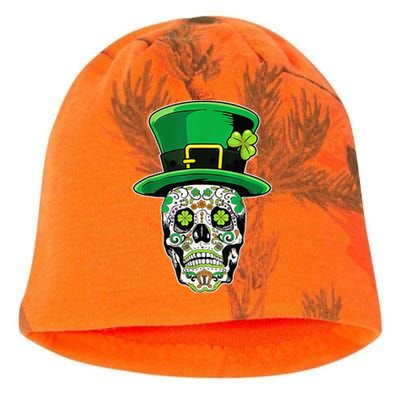 Irish Mexican Sugar Skull Leprechauns St Patricks Day Kati - Camo Knit Beanie