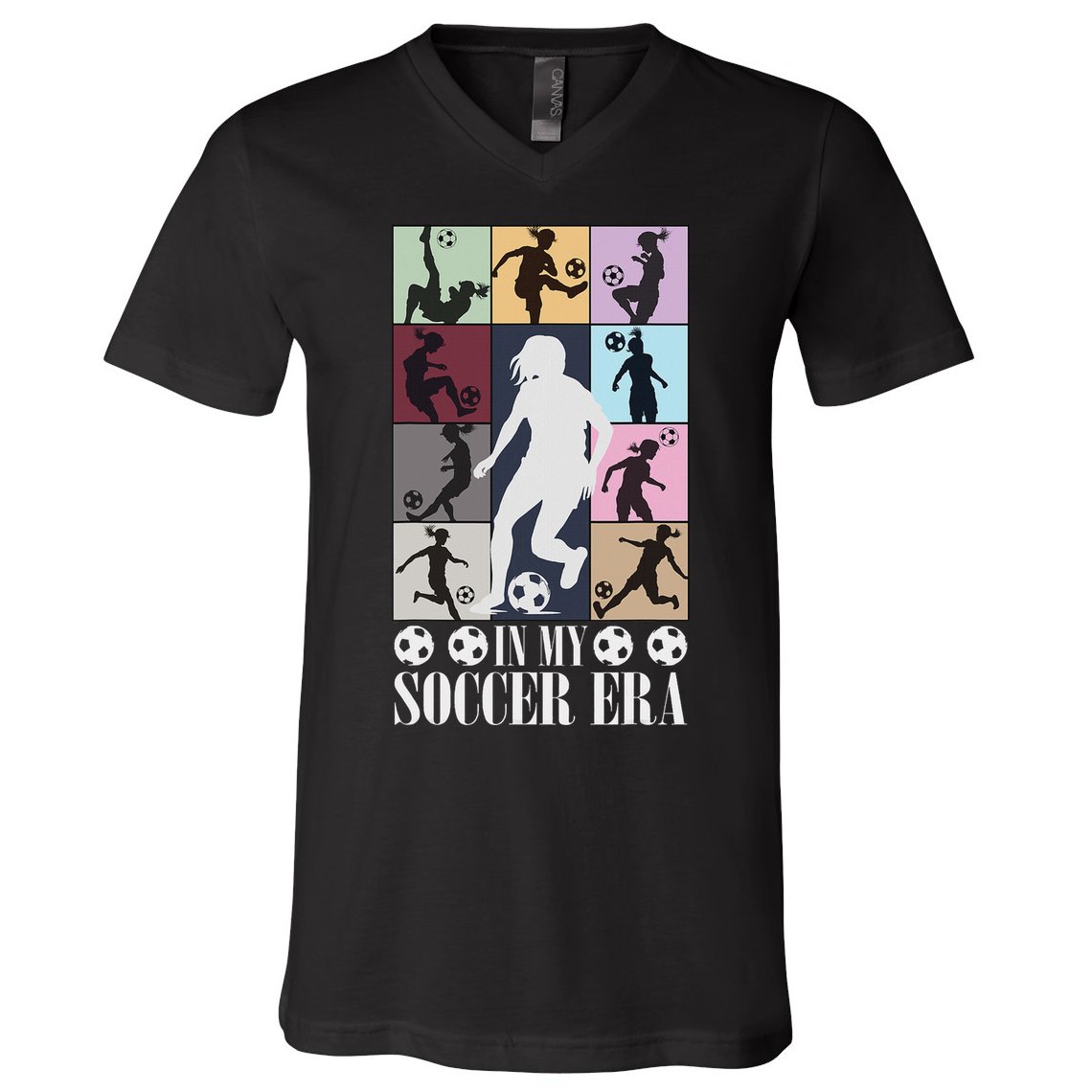 In My Soccer Era Funny Soccer Girl Player V-Neck T-Shirt