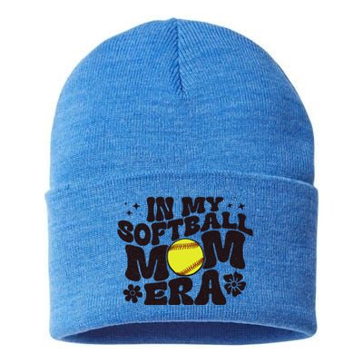 In My Softball Mom Era Softball Mama Retro Gift Sustainable Knit Beanie