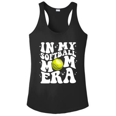 In My Softball Mom Era Retro Groovy Softball Mama Gift Ladies PosiCharge Competitor Racerback Tank