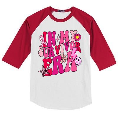 In My Survivor Era Breast Cancer Awareness Kids Colorblock Raglan Jersey