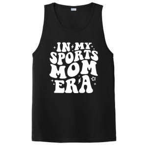 In My Sports Mom Era Groovy Sports Mama Football Basketball Gift PosiCharge Competitor Tank