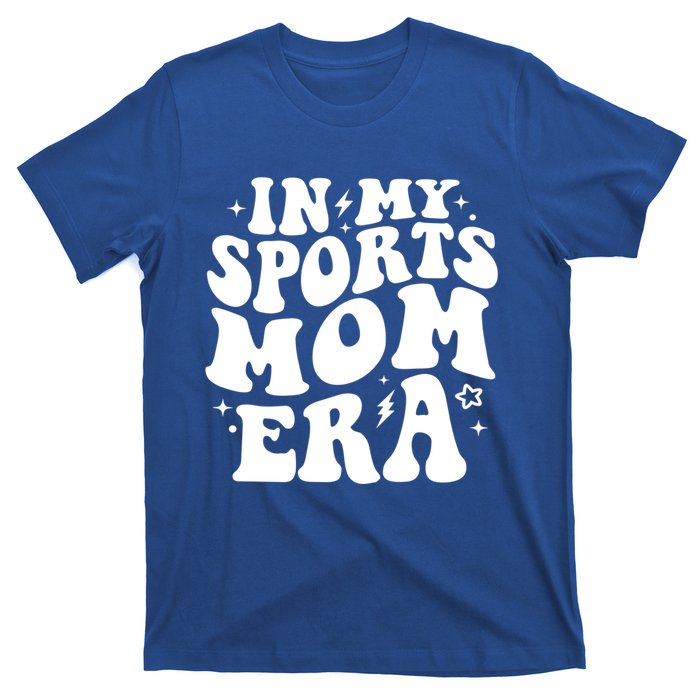 In My Sports Mom Era Groovy Sports Mama Football Basketball Gift T-Shirt