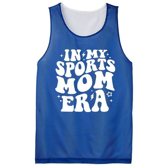 In My Sports Mom Era Groovy Sports Mama Football Basketball Gift Mesh Reversible Basketball Jersey Tank