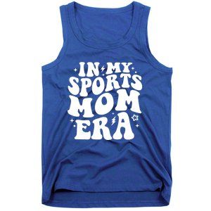 In My Sports Mom Era Groovy Sports Mama Football Basketball Gift Tank Top