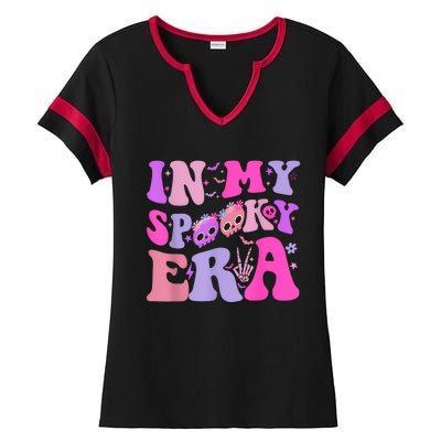 In My Spooky Era Groovy Hippie Halloween Ladies Halftime Notch Neck Tee