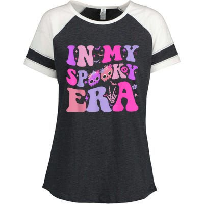 In My Spooky Era Groovy Hippie Halloween Enza Ladies Jersey Colorblock Tee