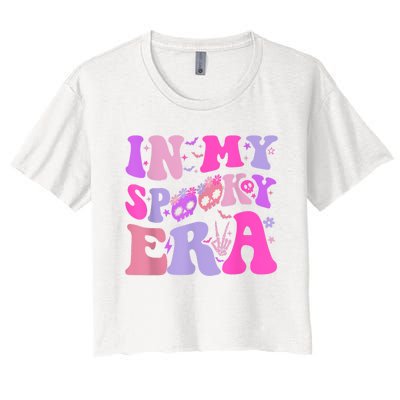 In My Spooky Era Groovy Hippie Halloween Women's Crop Top Tee