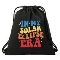 In My Solar Eclipse Era Groovy Retro Drawstring Bag