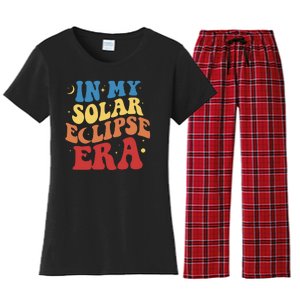 In My Solar Eclipse Era Groovy Retro Women's Flannel Pajama Set