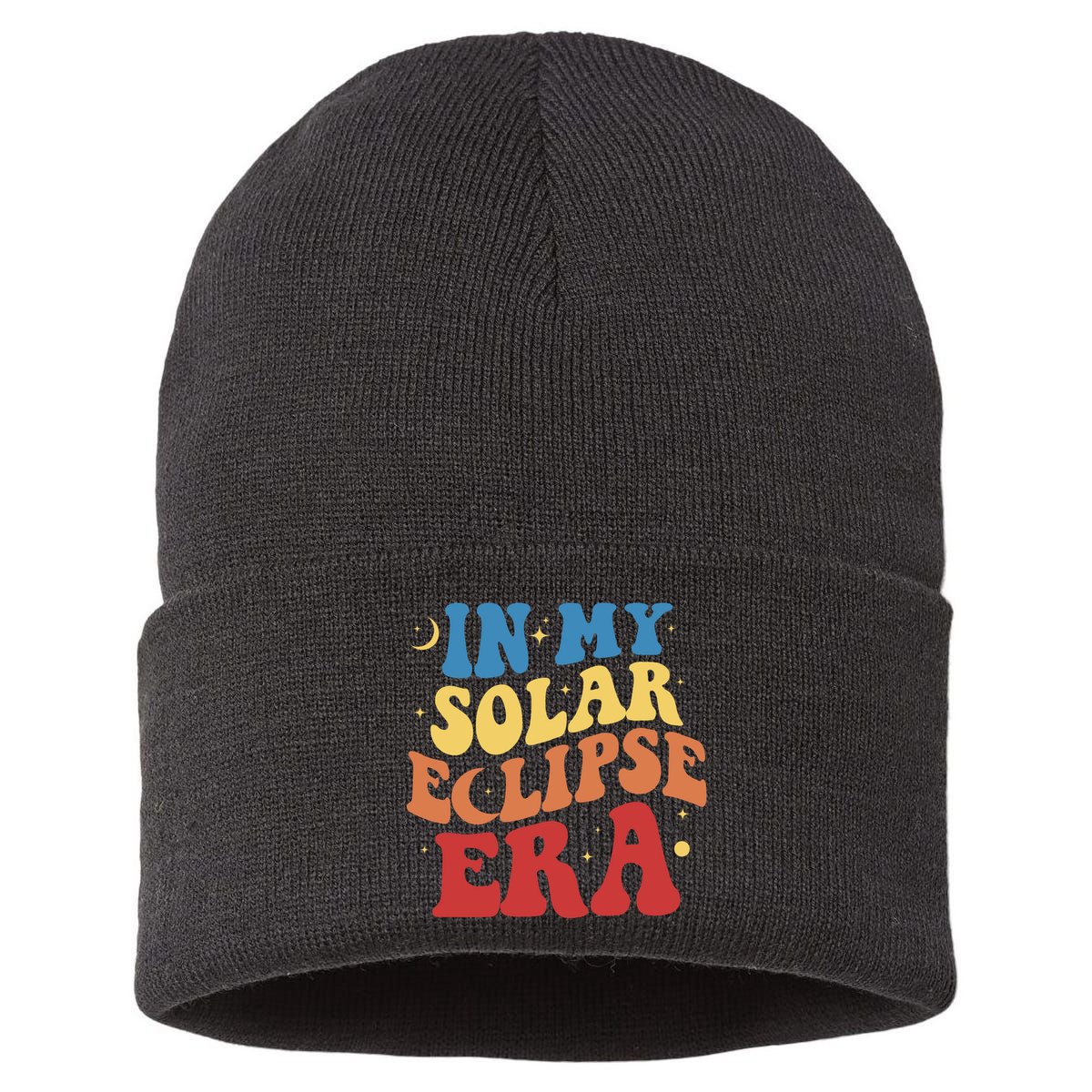 In My Solar Eclipse Era Groovy Retro Sustainable Knit Beanie