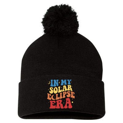 In My Solar Eclipse Era Groovy Retro Pom Pom 12in Knit Beanie