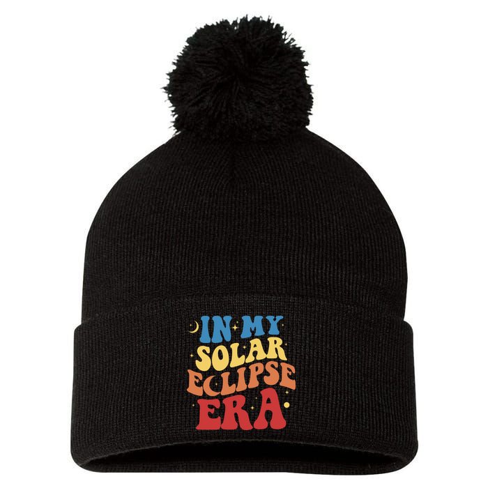 In My Solar Eclipse Era Groovy Retro Pom Pom 12in Knit Beanie