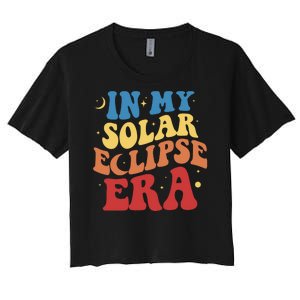 In My Solar Eclipse Era Groovy Retro Women's Crop Top Tee