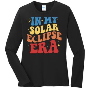 In My Solar Eclipse Era Groovy Retro Ladies Long Sleeve Shirt