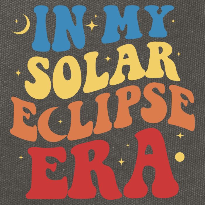 In My Solar Eclipse Era Groovy Retro Cotton Canvas Backpack