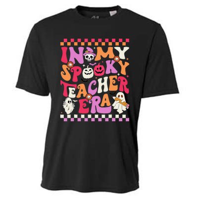 In My Spooky Teacher Era Groovy Ghost Teacher Halloween Gift Cooling Performance Crew T-Shirt