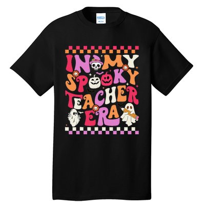 In My Spooky Teacher Era Groovy Ghost Teacher Halloween Gift Tall T-Shirt