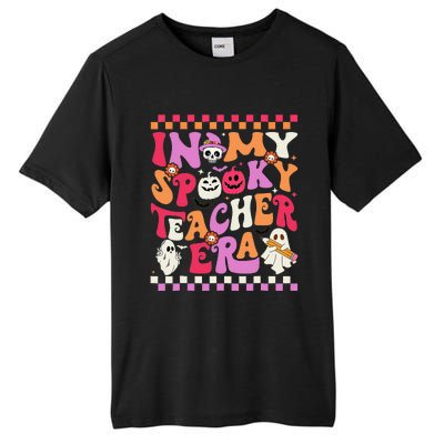 In My Spooky Teacher Era Groovy Ghost Teacher Halloween Gift Tall Fusion ChromaSoft Performance T-Shirt