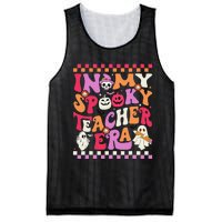 In My Spooky Teacher Era Groovy Ghost Teacher Halloween Gift Mesh Reversible Basketball Jersey Tank