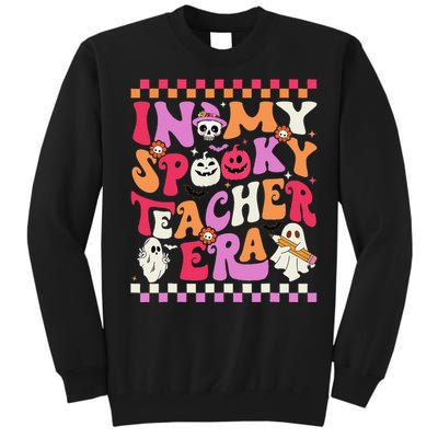 In My Spooky Teacher Era Groovy Ghost Teacher Halloween Gift Tall Sweatshirt