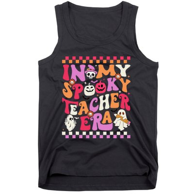 In My Spooky Teacher Era Groovy Ghost Teacher Halloween Gift Tank Top