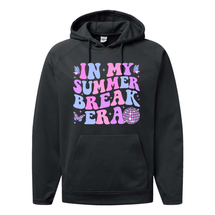 In My Summer Break Era Groovy Teacher Summer Break Vacation Performance Fleece Hoodie