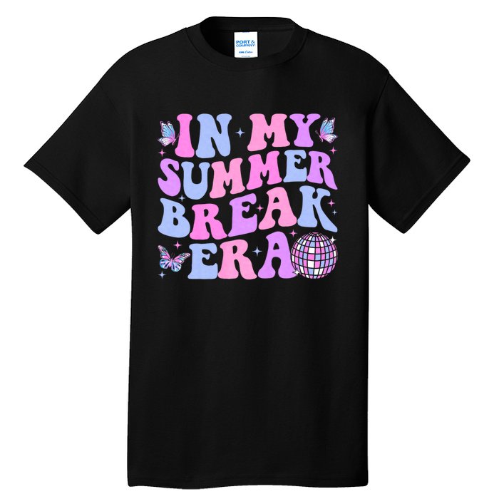 In My Summer Break Era Groovy Teacher Summer Break Vacation Tall T-Shirt