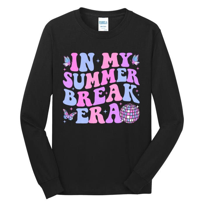 In My Summer Break Era Groovy Teacher Summer Break Vacation Tall Long Sleeve T-Shirt