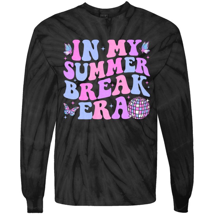 In My Summer Break Era Groovy Teacher Summer Break Vacation Tie-Dye Long Sleeve Shirt