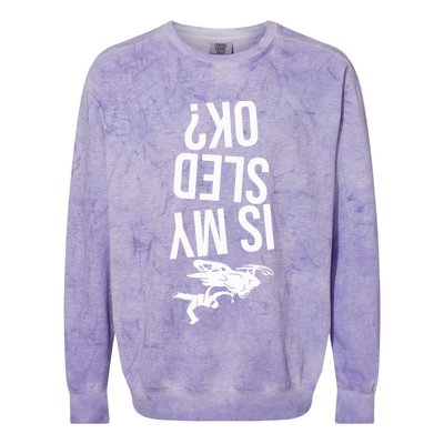 Is My Sled Ok Snowmobile Colorblast Crewneck Sweatshirt