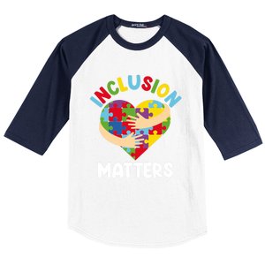 Inclusion Matters Special Education Autism Awareness Teacher Gift Baseball Sleeve Shirt