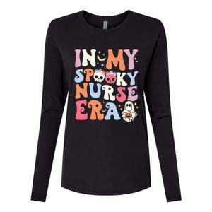 In My Spooky Nurse Era Halloween Groovy Witchy Spooky Nurse Womens Cotton Relaxed Long Sleeve T-Shirt