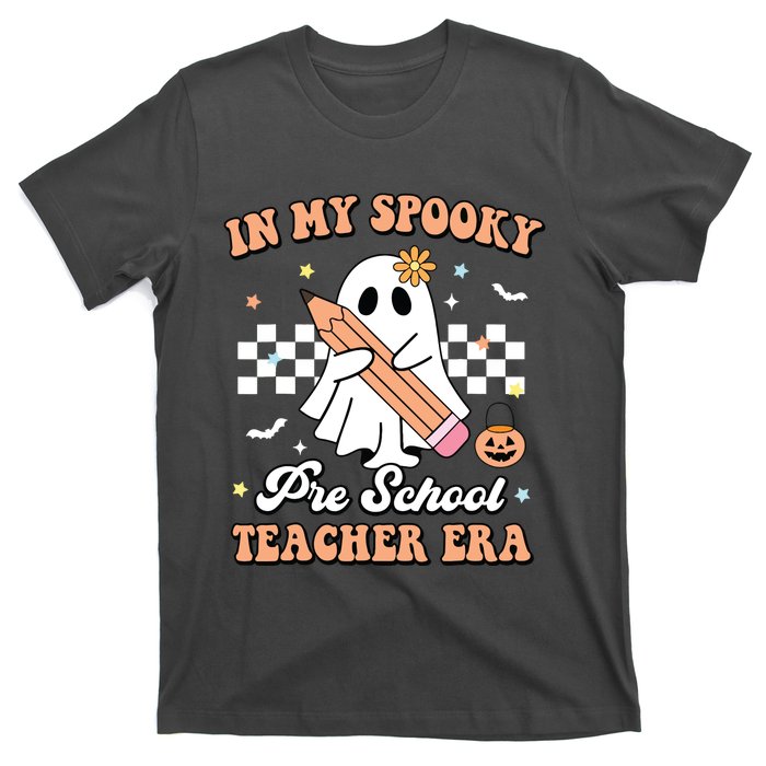 In My Spooky Pre School Teacher Era Cute Ghost Halloween T-Shirt