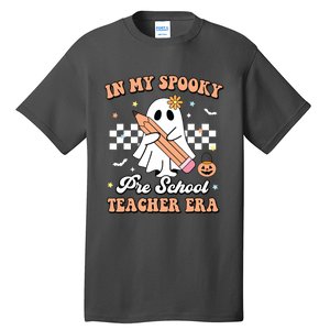 In My Spooky Pre School Teacher Era Cute Ghost Halloween Tall T-Shirt