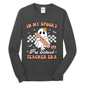 In My Spooky Pre School Teacher Era Cute Ghost Halloween Tall Long Sleeve T-Shirt