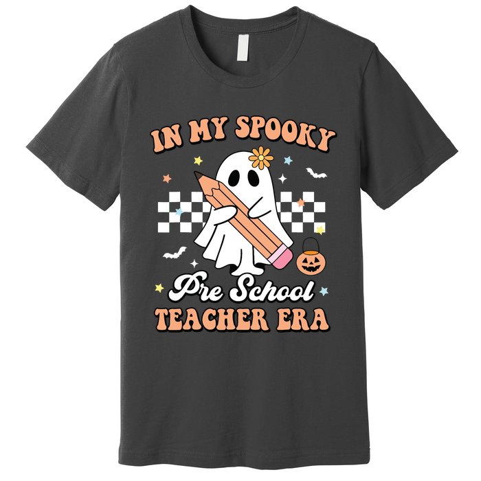 In My Spooky Pre School Teacher Era Cute Ghost Halloween Premium T-Shirt