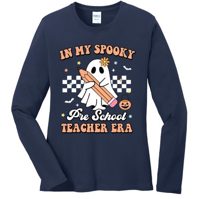 In My Spooky Pre School Teacher Era Cute Ghost Halloween Ladies Long Sleeve Shirt