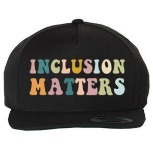 Inclusion Matters Special Education Autism Awareness Teacher Great Gift Wool Snapback Cap