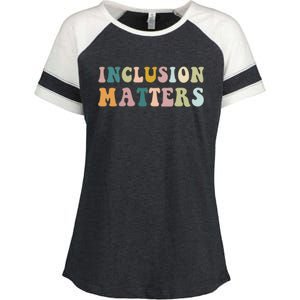 Inclusion Matters Special Education Autism Awareness Teacher Great Gift Enza Ladies Jersey Colorblock Tee