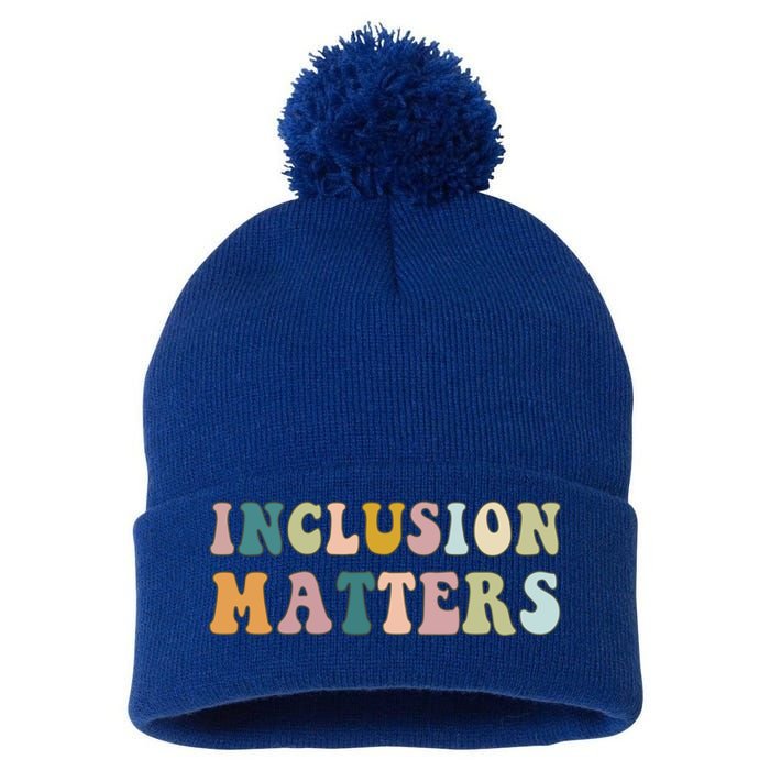 Inclusion Matters Special Education Autism Awareness Teacher Great Gift Pom Pom 12in Knit Beanie