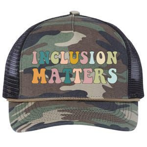 Inclusion Matters Special Education Autism Awareness Teacher Great Gift Retro Rope Trucker Hat Cap