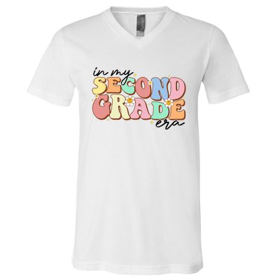 In My Second Grade Era Retro Back To School Teacher Student V-Neck T-Shirt