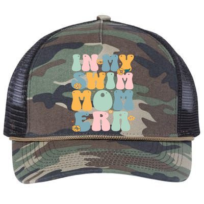 In My Swim Mom Era Swim Swimmer Swimming Retro Rope Trucker Hat Cap