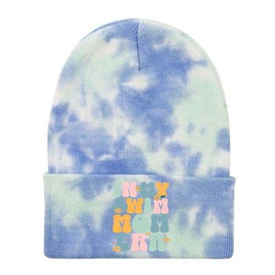 In My Swim Mom Era Swim Swimmer Swimming Tie Dye 12in Knit Beanie