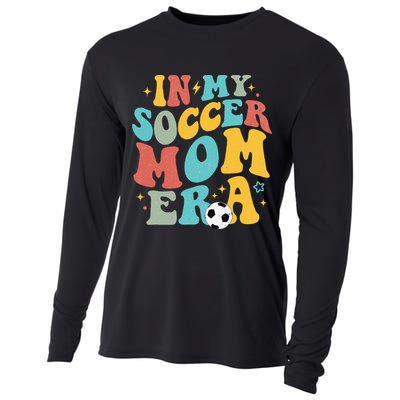 In My Soccer Mom Era Trendy Soccer Mom Funny Vintage Groovy Cooling Performance Long Sleeve Crew