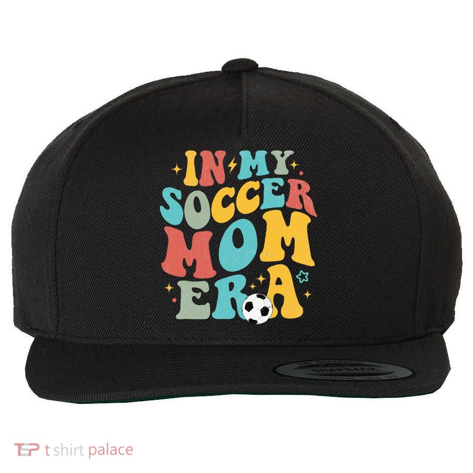 In My Soccer Mom Era Trendy Soccer Mom Funny Vintage Groovy Wool Snapback Cap